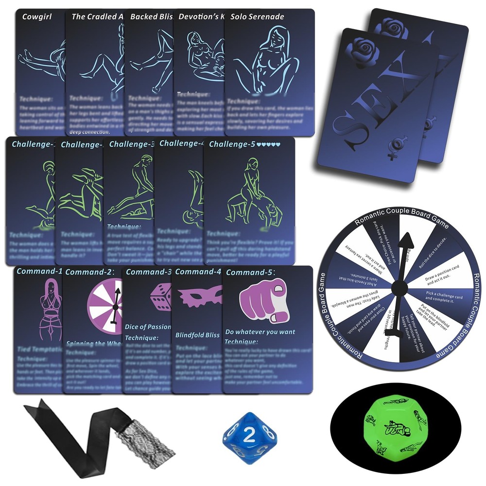 Sex Game for Adults 42 Romantic Bedroom Cards with Sex Positions, Challenges…