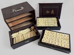 Mahjong Tile retro in wooden case antique rare limited Japan
