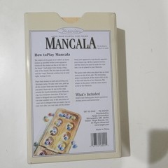 Mancala Solid Wood Folding Game Board & Gemstones Pieces