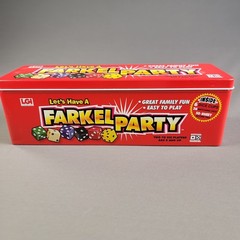 Farkel Party Dice Game Complete w. score cards & instructions original metal box