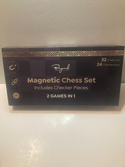 NEW Beyond Innovations 2 in 1 Magnetic Wooden Chess and Checkers Set 15″ x 15″