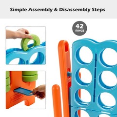 Jumbo 4-to-Score 4 in A Row Giant Game Set Indoor Outdoor Kids Adults Family Fun