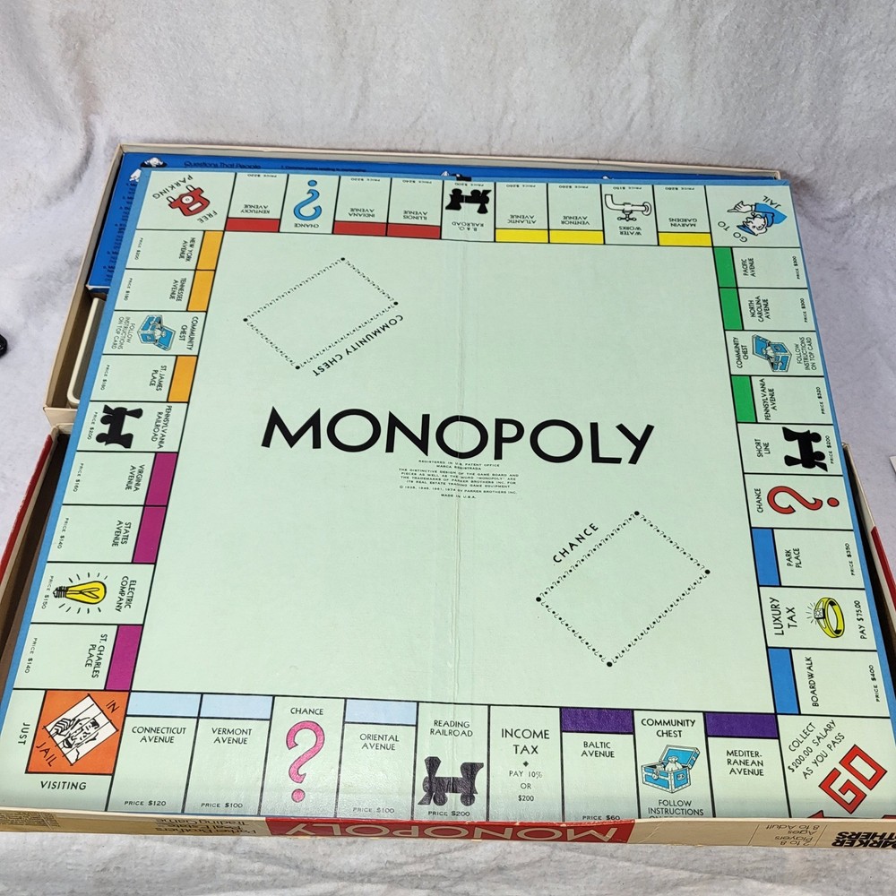 Vintage 1978 Monopoly Board Game Parker Brothers Classic Edition Made in USA