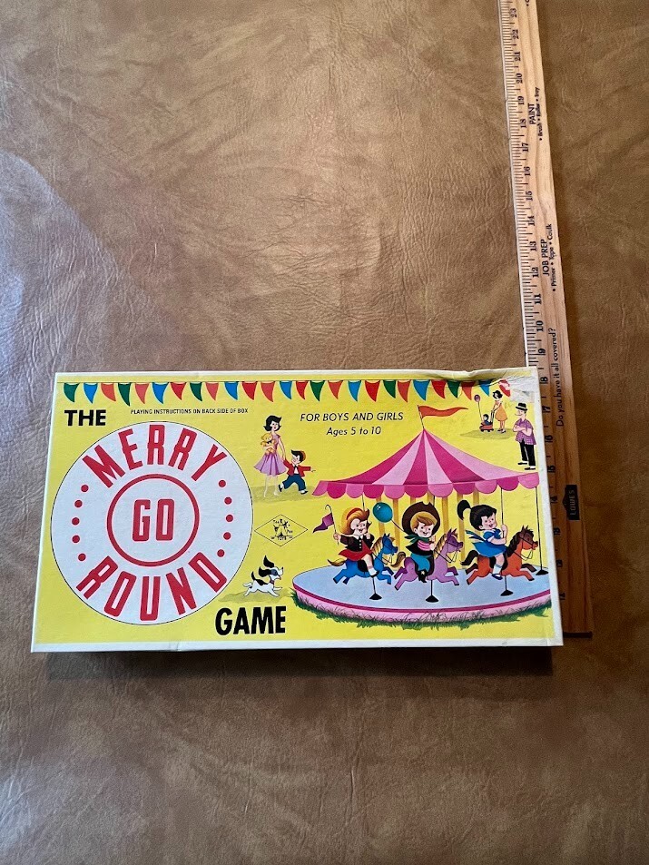 Vintage The “MERRY-GO-ROUND” Board Game The Jessup Paper Box Co. Tee Pee Toys