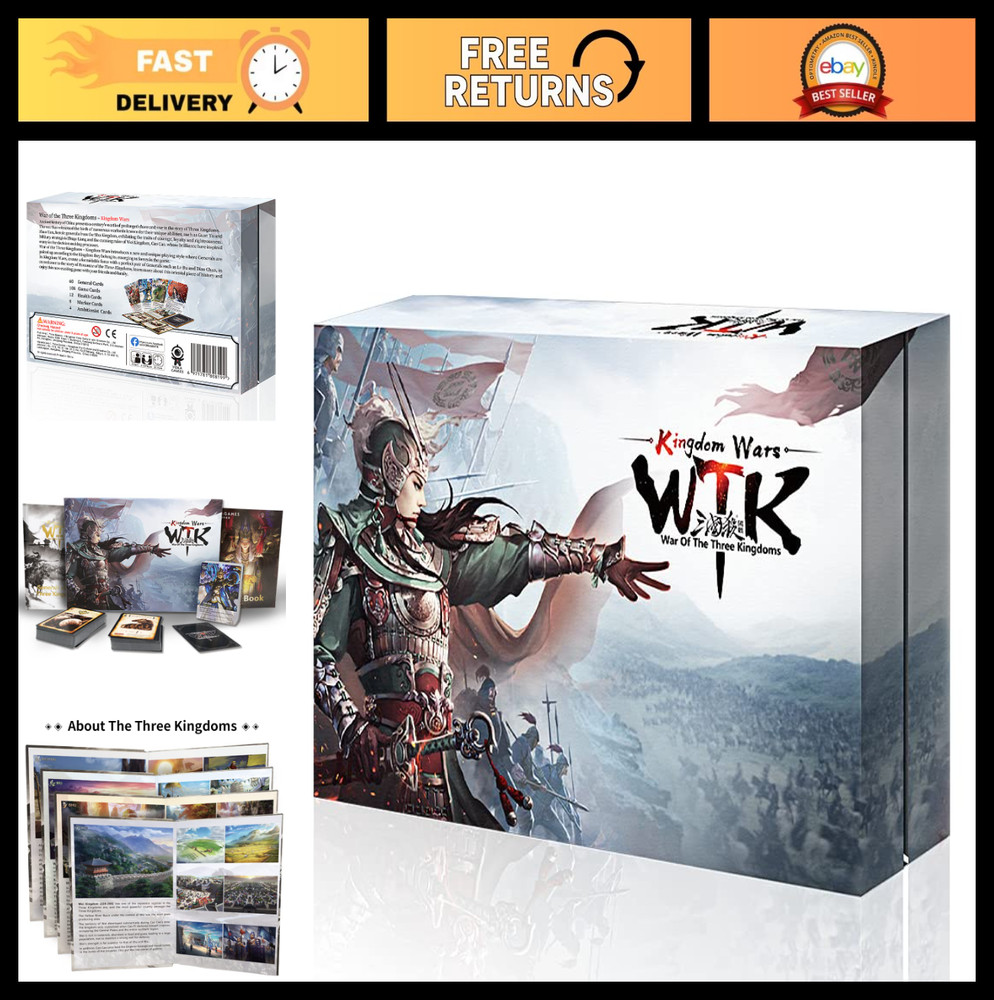 Kingdoms Wars Historical Strategy Card Game for 2-10 Players, Ages 14+, 20-40 Mi