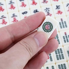 Vintage Chinese Mahjong Set Traditional 144 Tiles Mah-Jong Game Set Case Box