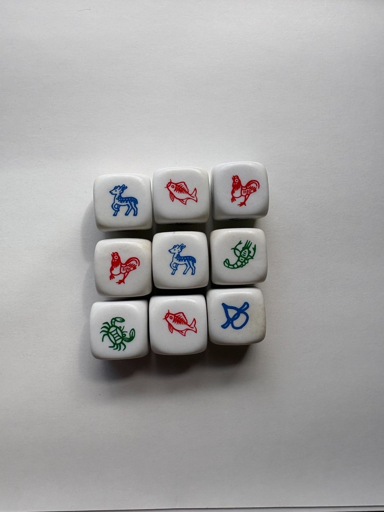 Bau Ca Tom Cua Animal Chess Game – Dice ONLY – 9 dice – NEW
