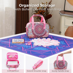 American Mahjong Tile Set with Printed Handbag, 166 Premium Pink Tile and Access