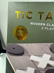 Wooden Tic Tac Toe Classic Board Game 2 Player Family Travel Game Ages 6+
