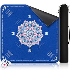 GreenD Mahjong Mat for Table 31.5″x31.5″ Rubber American Mahjong Mat with Rules,