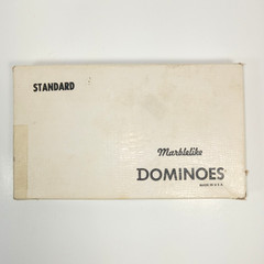 Vtg Set of Puremco No. 616 Standard Black Marblelike Dominoes Made In USA Waco