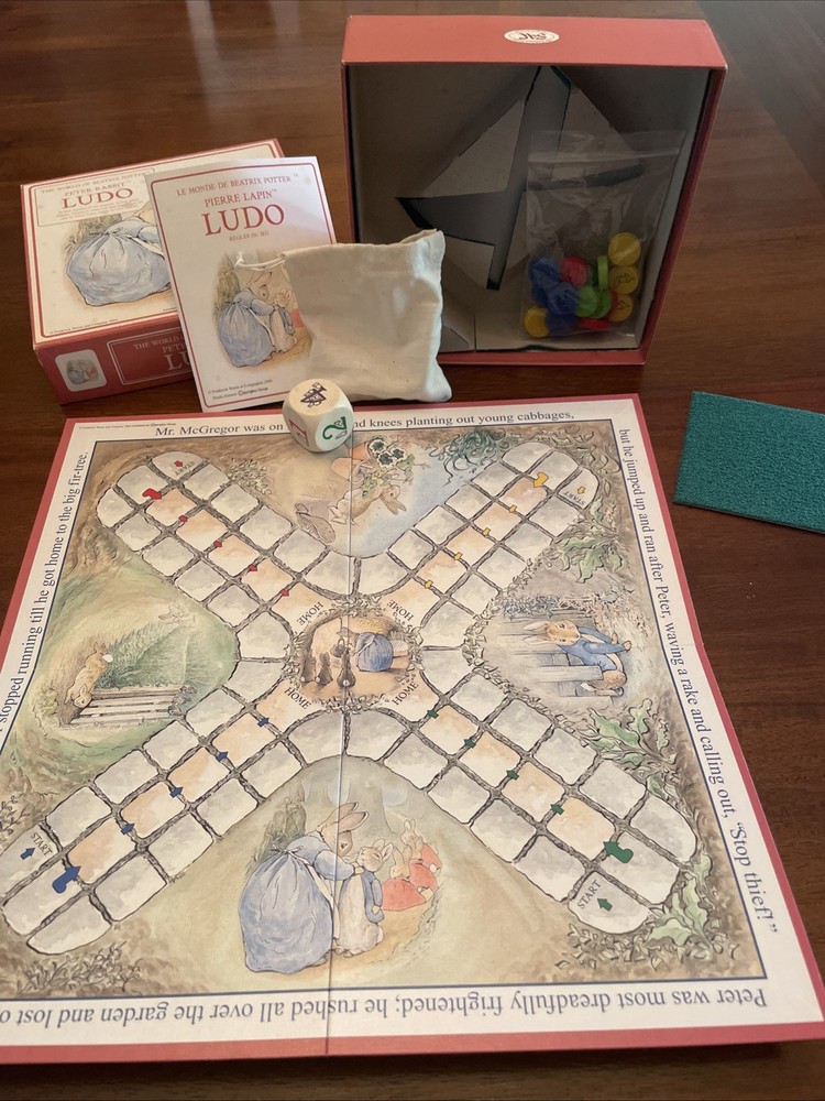 Peter Rabbit Ludo Board Traditional Game Company Wood Pieces Beatrix Potter 2004