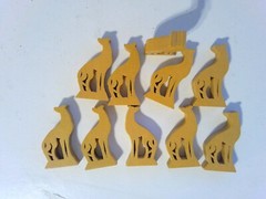 10 Pack of 2″ Promo Yellow Dog Meeple Miniatures wood, Chronicles of Crime D&D