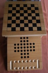 2002 Cardinal GAME HOUSE 10 Games WOOD Boards & Box Chess Checkers Pachisi Snake
