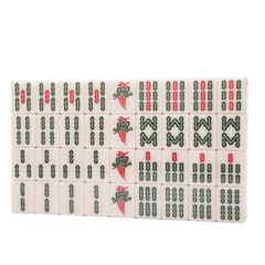 Traditional Chinese Mahjong Game Set 144 + 2 Spares Blue Color Tiles