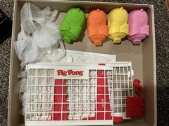 Pig Pong Game Toy Milton Bradley 1986 Ping pong Tennis Ages 6+ Box Instructions