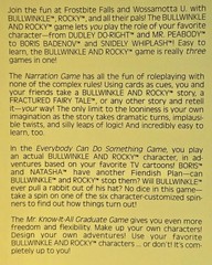 Bullwinkle and Rocky Role Playing Party Game RPG 1988 COMPLETE Unplayed MINT