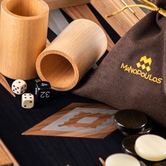 Manopoulos Premium Handcrafted American Walnut with Black Oak Backgammon Set