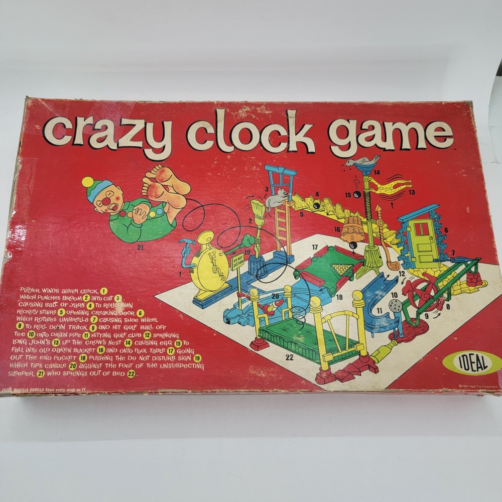 vintage 1964 Crazy Clock Game Ideal “99%” complete!