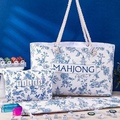 Empty Mahjong Bags Set for Tiles and Racks 24×13 Inch American Mahjong Carryi…