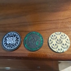 Lot of 3 Plastic POG Slammers Assorted Vans, Pog And Pog Skulls One Sided