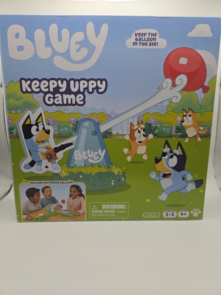 💙🎈Bluey Keepy Uppy Game. Includes Motorized Balloon NEW. 2-3 Players, Ages 4+