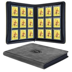 Trendiphy Top Loader Binder – 9 Pocket (3″ 9 pockets, each 3″ x 4″, Dark Grey
