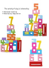 Wooden Stacking Building Blocks for 3+ Years Old Kids 1-10 Number Game Balanc…
