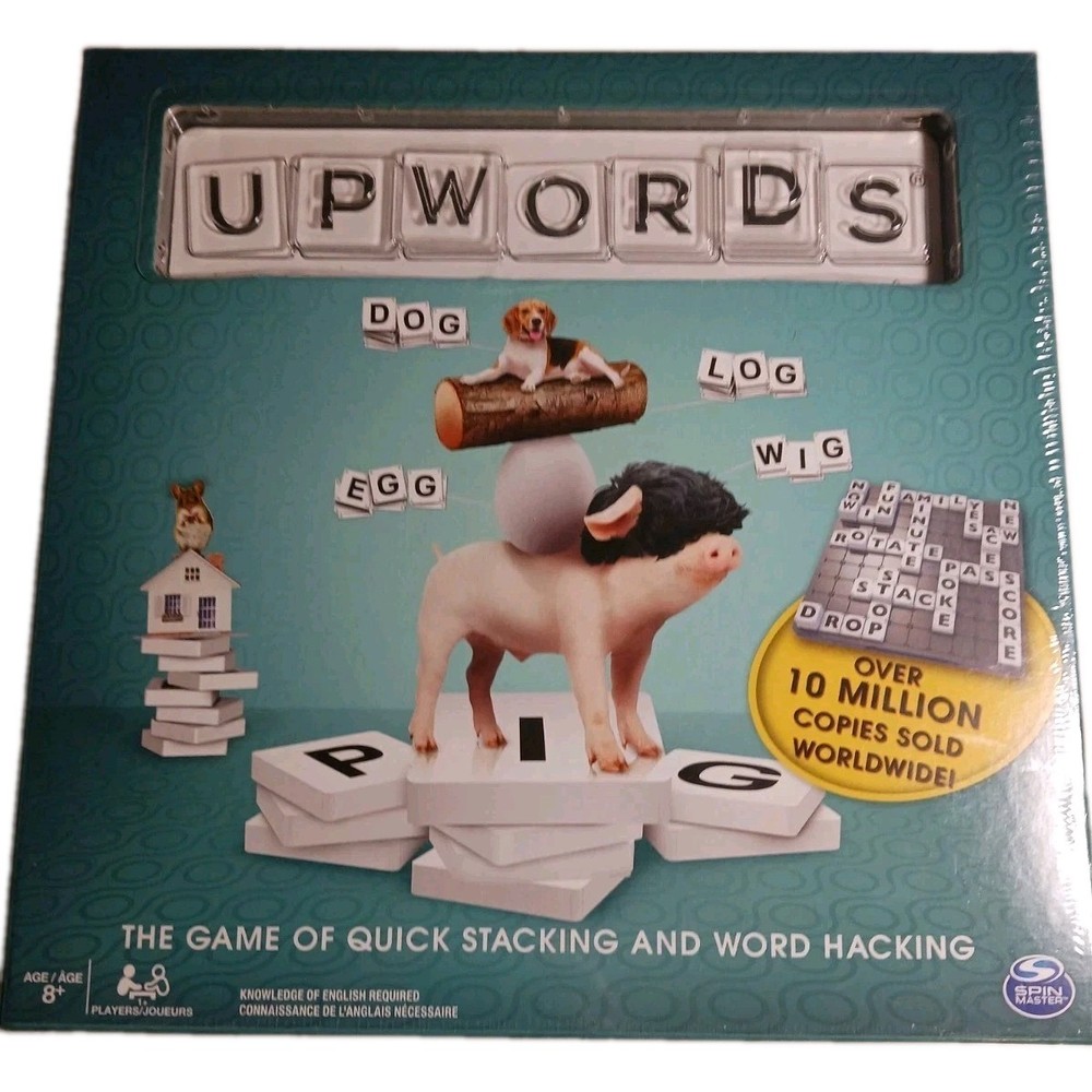 Upwords Board Game Of Quick Stacking And Word Hacking By Spin Master New Sealed
