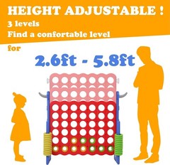 Durable 2-in-1 Giant 4 Connect Game and Ring Toss – Indoor & Outdoor Fun