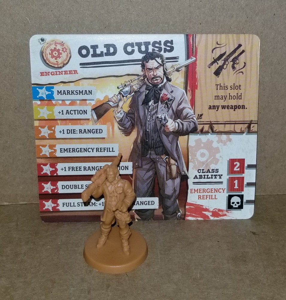 Zombicide Undead Or Alive OLD CUSS Mini & Card Steampunk Extras Exclusive