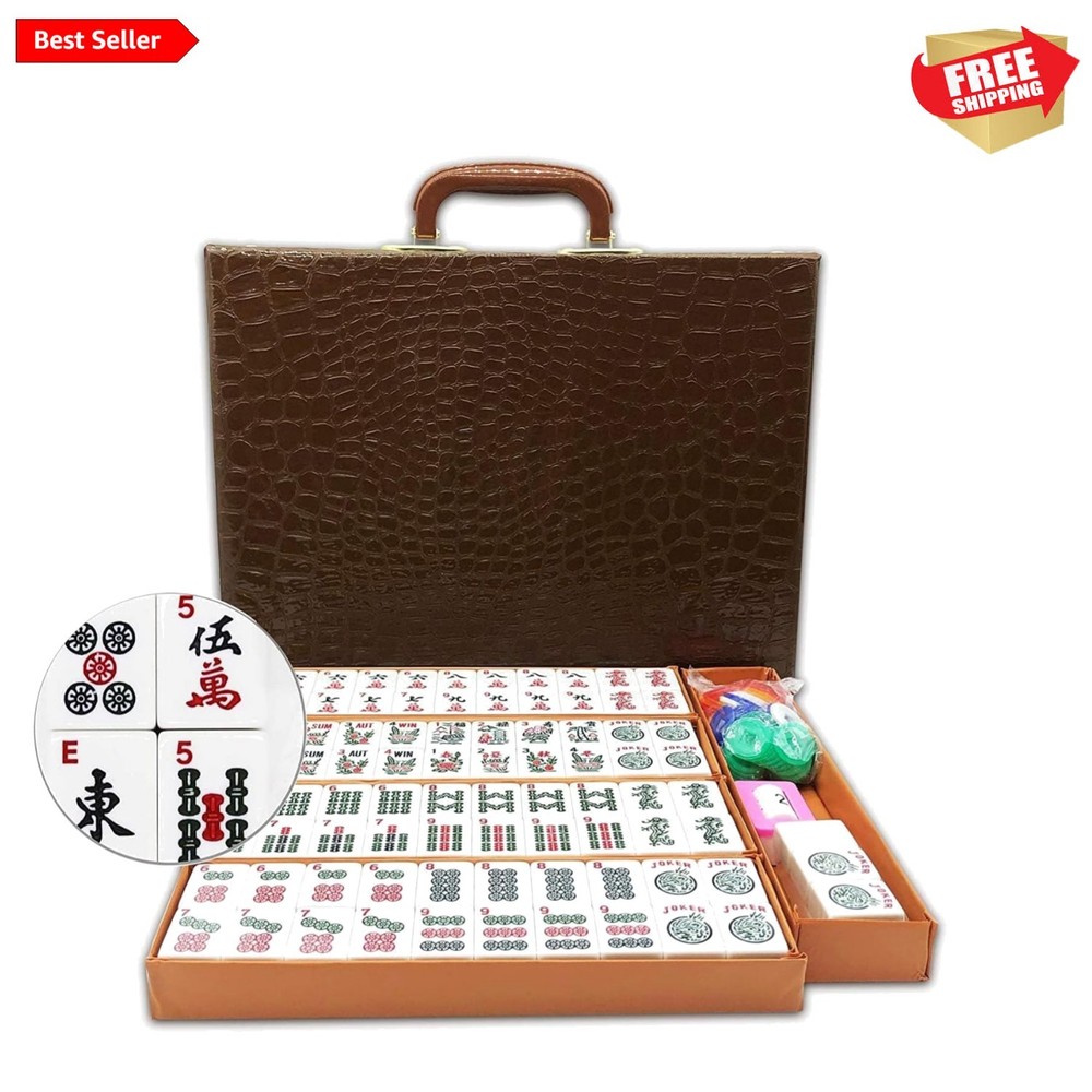 Compact Travel American Mahjong Set – Lightweight 166 Tile Game with Accessories