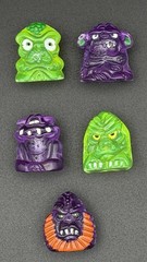 Rare Colombian Crazy Bones Glow-in-the-Dark Teeth Bad Aliens – Lot of 5 Damaged