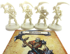 HeroQuest: 4x SKELETON Minis & Cards NEW!!