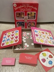 Vintage 1981 Strawberry Shortcake Game Basket 4 “Berry” Fun Games Bingo Dominoes