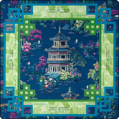 New Premium Mahjong Mat Table Top 31.5 in x 31.5 in – Blue Oriental