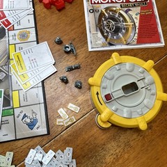 MONOPOLY Secret Vault Board Game Cat Dinosaur 99% Complete Missing Dice