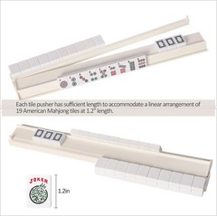 4PCS Mahjong Racks with Pushers White, American Mahjong All-in-one Tile Rack New