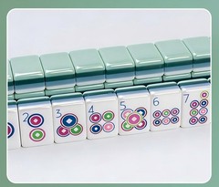 Mini portable European and American mahjong Light Blue