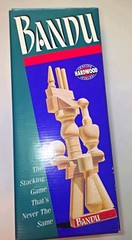 Milton Bradley Bandu Strategy Stacking Game Hardwood Pieces 1991 2-6 Ages 12+**