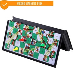 Folding Snakes & Ladders – Portable Magnetic Board Game for Kids 2-4 Players