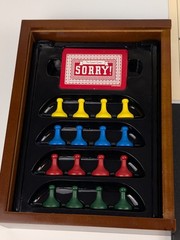 SORRY! Vintage Game Collection – Wooden Wood Box Bookshelf Edition Board Game⬅️
