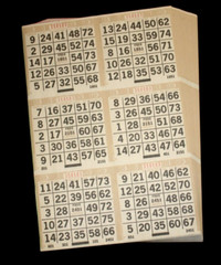 BINGO PAPER Cards sheets 6 on 4 Tan Border – 25 pack