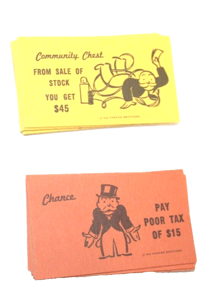 Monopoly Chance Community Chest Card Classic Edition Replacement Part