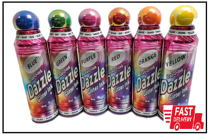 6-Pack Dazzle Glitter Bingo Dauber Ink Mixed Colors
