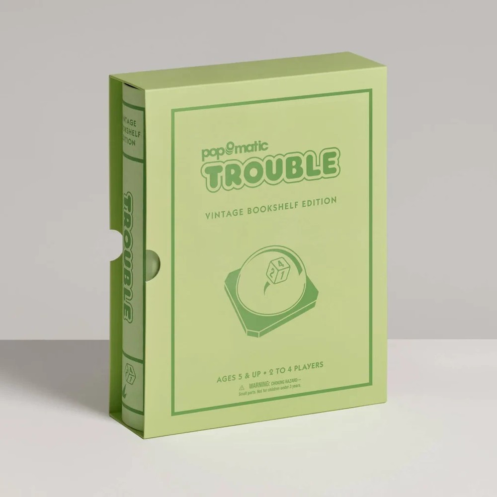 Classic Trouble Game in Book-Style Fabric Storage Box – Deluxe Edition – New