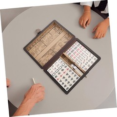 Vintage Chinese Mahjong Set Traditional 144 Tiles Mah-Jong Game Set w/ Case Box