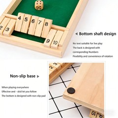 Wooden dice Board game shut The box for 4 players Flaps & dices Game fast ship.
