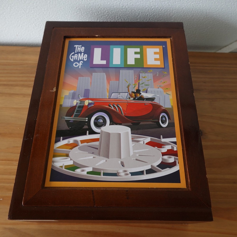 The Game of Life Vintage Game Collection Wooden Book Box Bookshelf 2009 MB Games