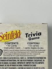 Seinfeld Show Trivia Game with 53 Cards TV Spin Masters Warner Bros 2 Players
